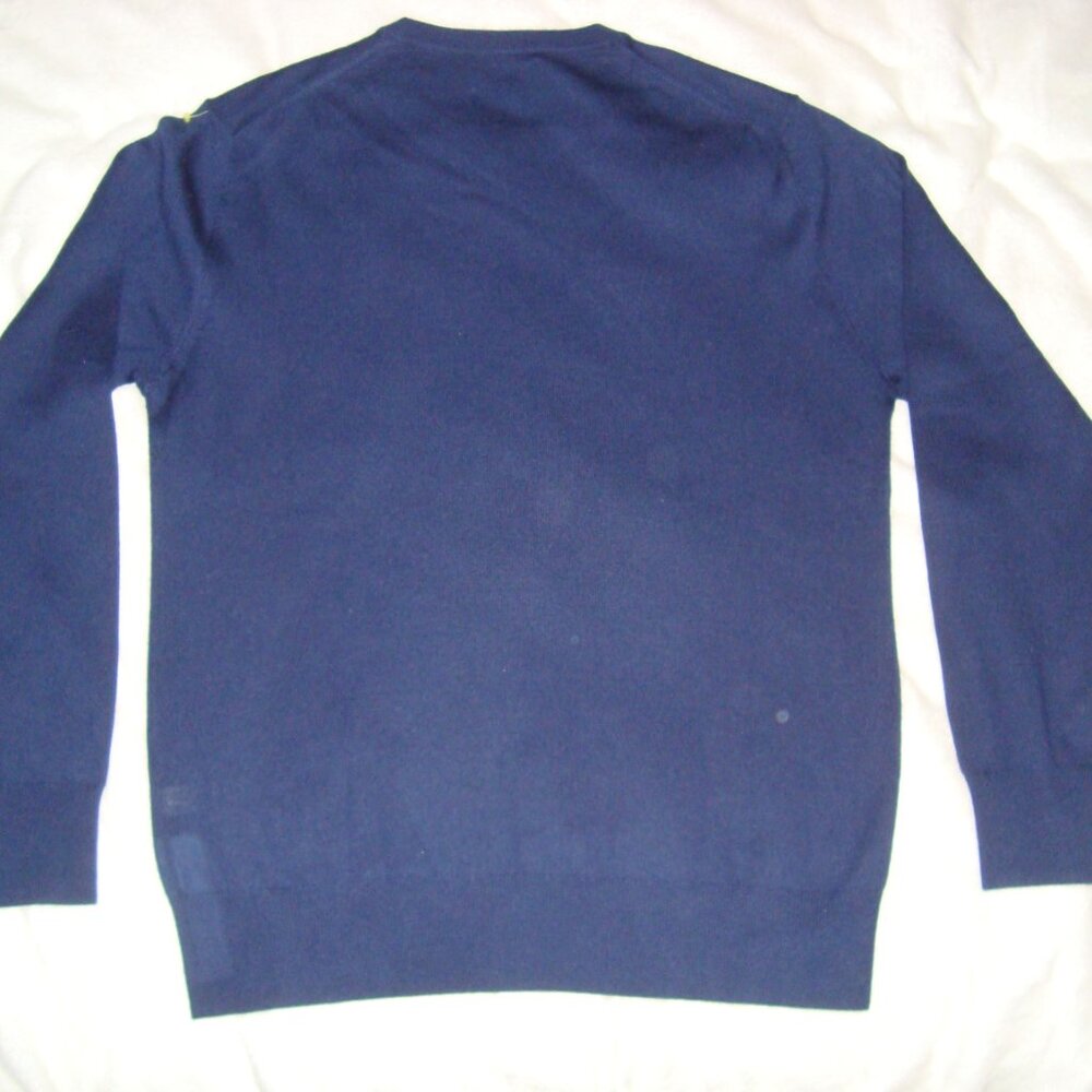 Bonobos Men's Crewneck Sweater Sz. L Extra Fine Merino Wool Slim Fit Navy Blue - Picture 6 of 7